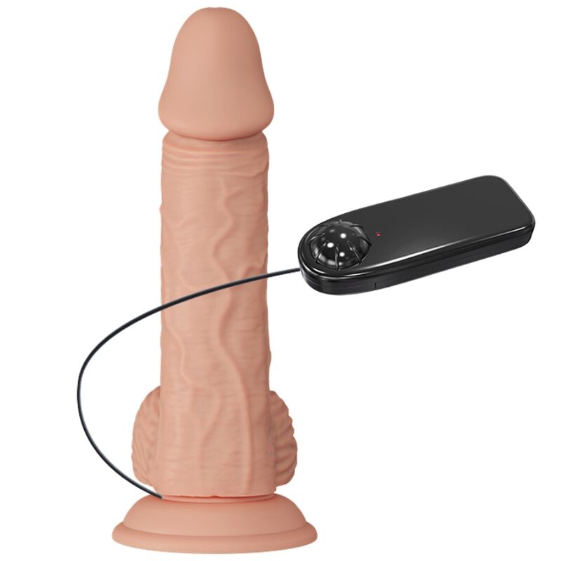 Vibrador Realistico Impulso E Rotação 20,6 Cm - Carne Baile