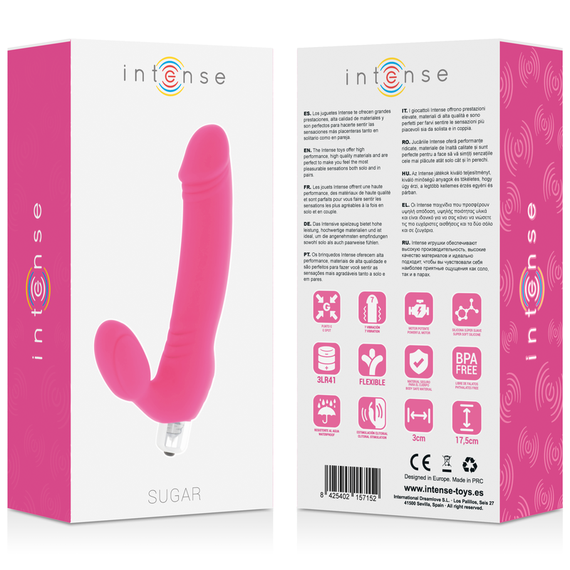 Mini Vibrador Intense Sugar 7 Velocidades Silicone Hot Rosa
