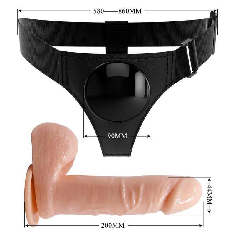 Strap On Pretty Love - Harness Universal Com Dildo Tom 20 Cm Natural