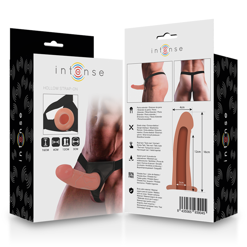 Strap-On Hollow Extender 16 X 3 Cm Intense