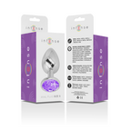 Intense - Plug Anal De Alumínio Metal Com Vidro Violeta Tamanho S