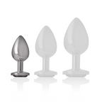 Plug Anal Intense - Metal Com Pedra Preta Size S