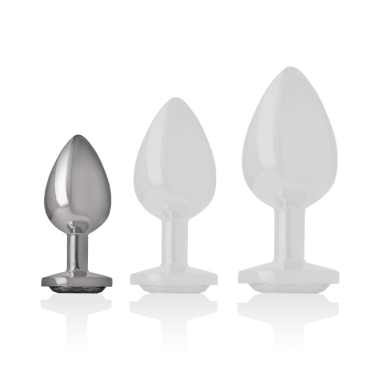 Plug Anal Intense - Metal Com Pedra Preta Size S