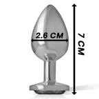 Plug Anal Intense - Metal Com Pedra Preta Size S