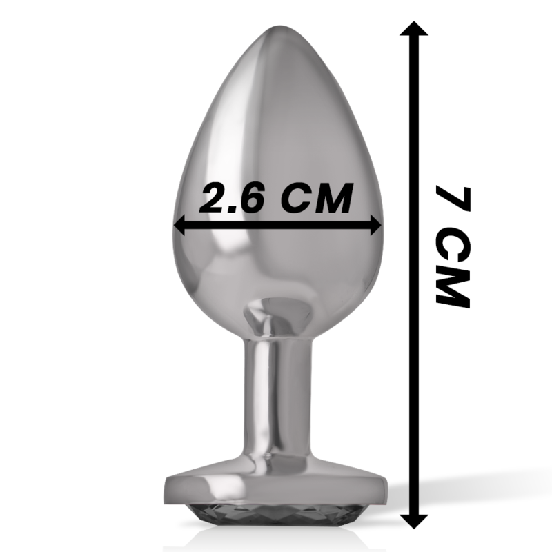 Plug Anal Intense - Metal Com Pedra Preta Size S