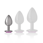 Intenso - Plug Anal De Metal De Alumínio Com Cristal Rosa Tamanho S