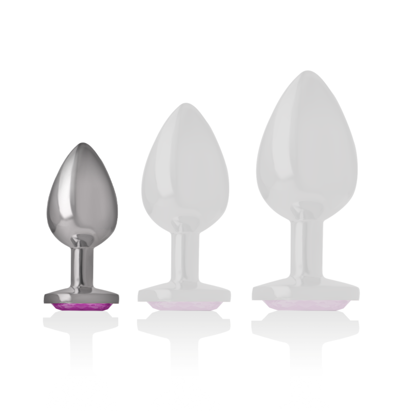 Intenso - Plug Anal De Metal De Alumínio Com Cristal Rosa Tamanho S