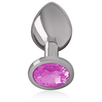 Plug Anal De Metal De Alumínio Com Cristal Rosa Tamanho M Intense