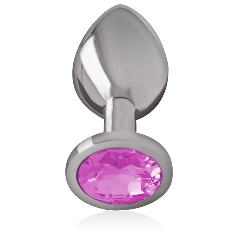 Plug Anal De Metal De Alumínio Com Cristal Rosa Tamanho M Intense