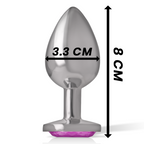 Plug Anal De Metal De Alumínio Com Cristal Rosa Tamanho M Intense