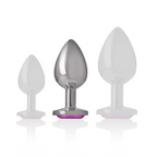 Plug Anal De Metal De Alumínio Com Cristal Rosa Tamanho M Intense