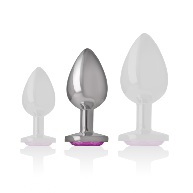 Plug Anal De Metal De Alumínio Com Cristal Rosa Tamanho M Intense