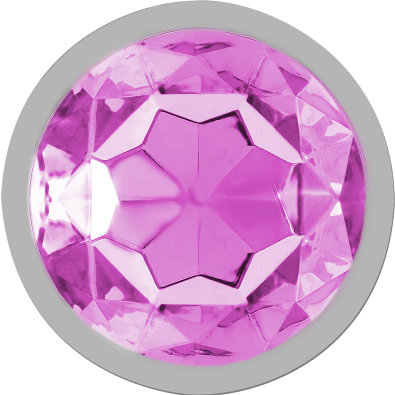 Plug Anal De Metal De Alumínio Com Cristal Rosa Tamanho M Intense