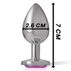 Intenso - Plug Anal De Metal De Alumínio Com Cristal Rosa Tamanho S