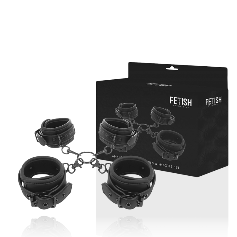 Fetish Submissive Hogtie And Cuff Set - Algemas Com Pegador Cruzado