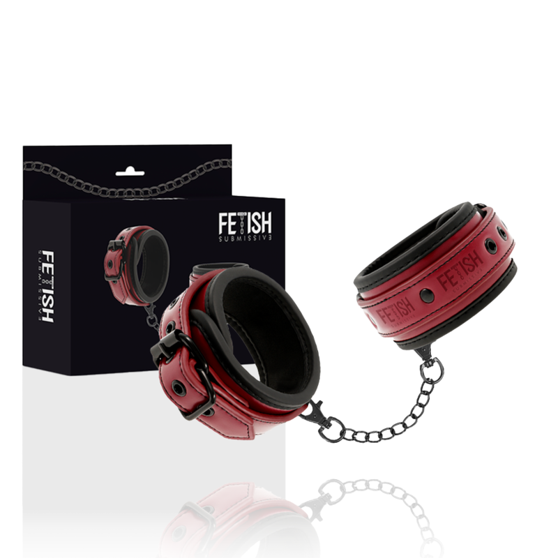 Algemas Fetish Submissive Dark Room Couro Vegano Vermelho