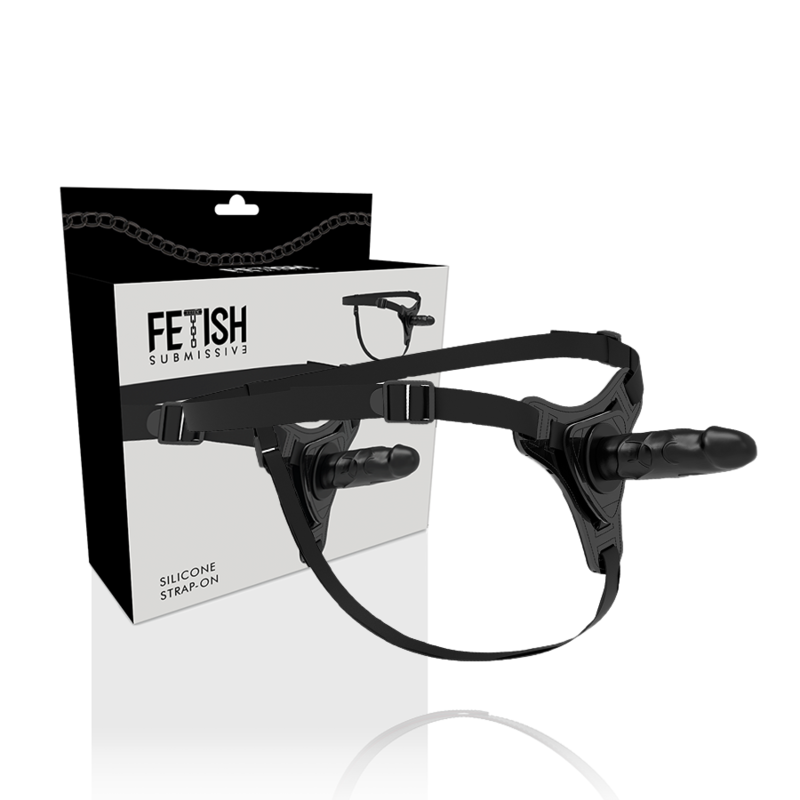 Arnês Fetish Submissive - Silicone Preto Realista 15 Cm