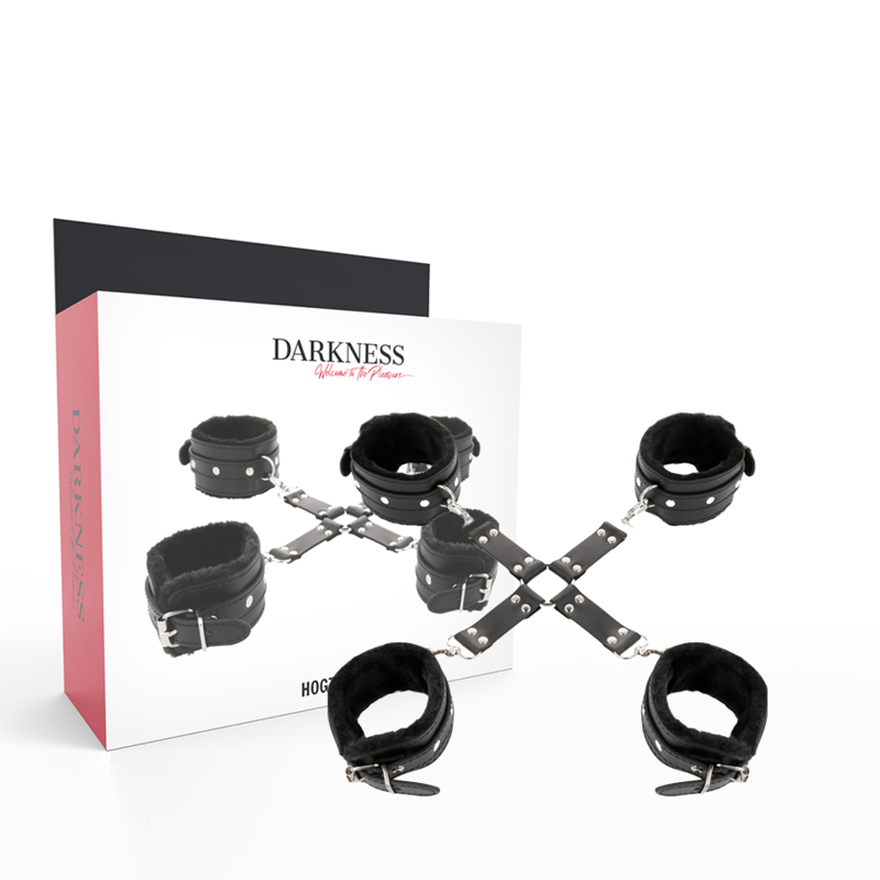 Kit Bondagem Algemas Em Cruz Darkness Hogtie Set Black
