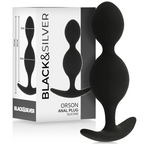 Plug Anal Black&Silver - Orson Plug Silicone 2 Anal Waves 9 Cm