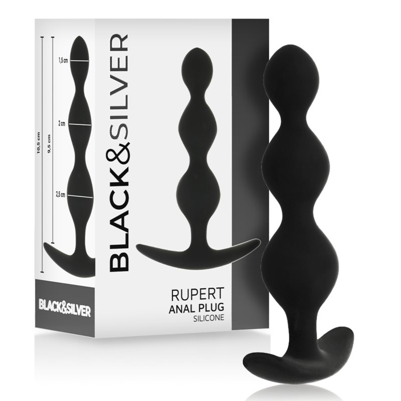 Plug Anal Black&Silver - Rupert Anal Ball Chain 10 Cm