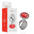 Intense - Plug Anal De Alumínio Metal Com Vidro Vermelho Tamanho S