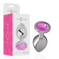 Plug Anal De Metal De Alumínio Com Cristal Rosa Tamanho M Intense