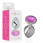 Intenso - Plug Anal De Metal De Alumínio Com Cristal Rosa Tamanho S