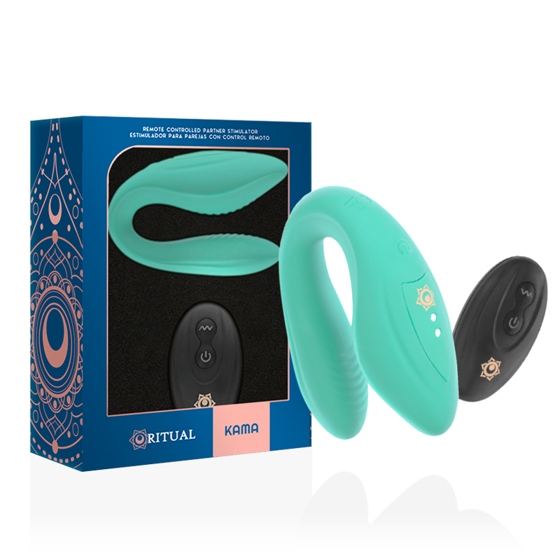 Vibrador De Casal Com Controlo Rithual Kama Verde Agua