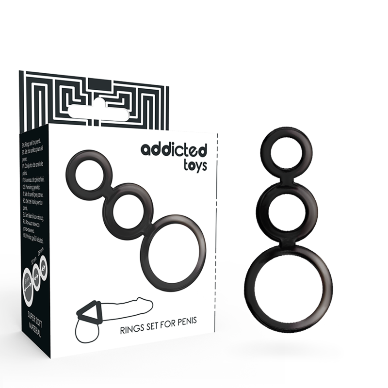 Anel Peniano Addicted Toys Rings Set For Penis - Smoked