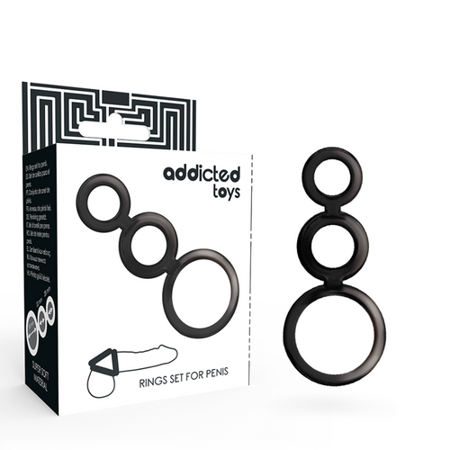 Anel Peniano Addicted Toys Rings Set For Penis - Smoked
