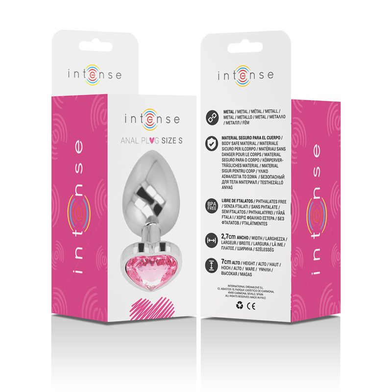 Plug Anal Metal Com Coração Rosa Tam. S Intense