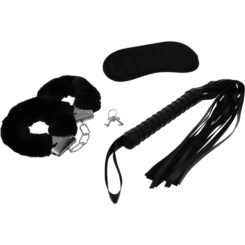 Fetish Playset Erótico 1 Com Algemas, Mscara Cega E Flogger