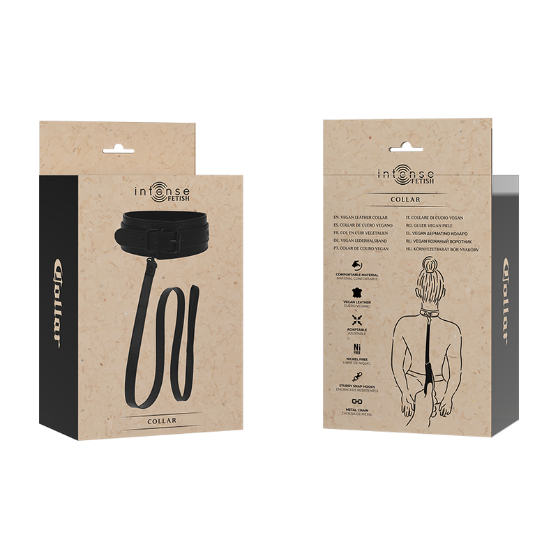 Coleira De Couro Vegano Fetish Intense