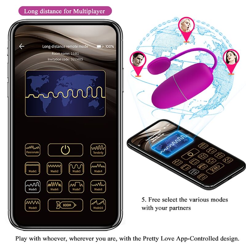 Pretty Love - Ovo Vibrante De Ninfa Controlado Por Aplicativo Roxo