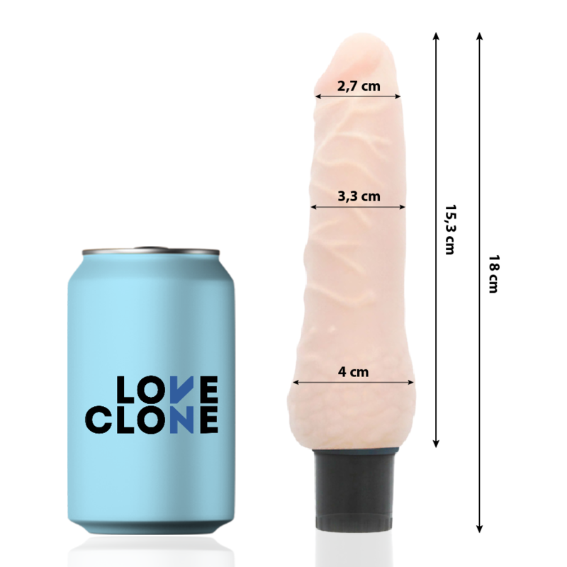 Vibrador Loveclone Sven Com Auto-Lubrificação Dong 18,5 Cm