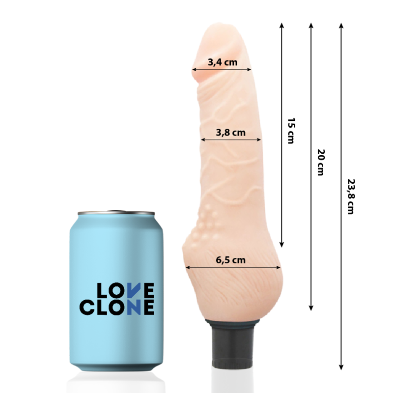 Vibrador Loveclone Daven Com Auto-Lubrificação Dong 23,8 Cm