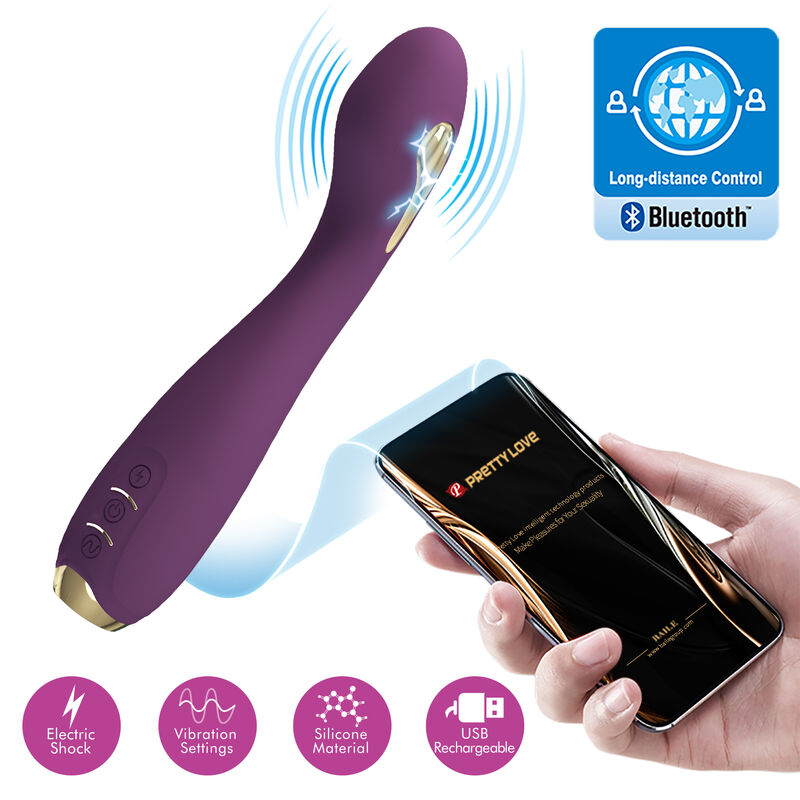 Pretty Love - Hector Vibrador Electroshock Por Control Por App Lila
