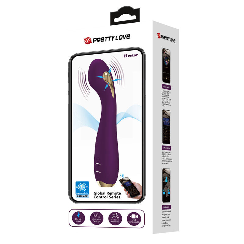 Pretty Love - Hector Vibrador Electroshock Por Control Por App Lila