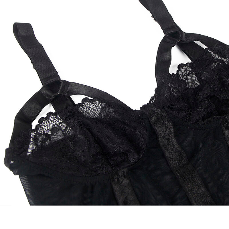 Subblime - Teddy Com Detalhe De Alça-Liga No Peito Preto L/Xl
