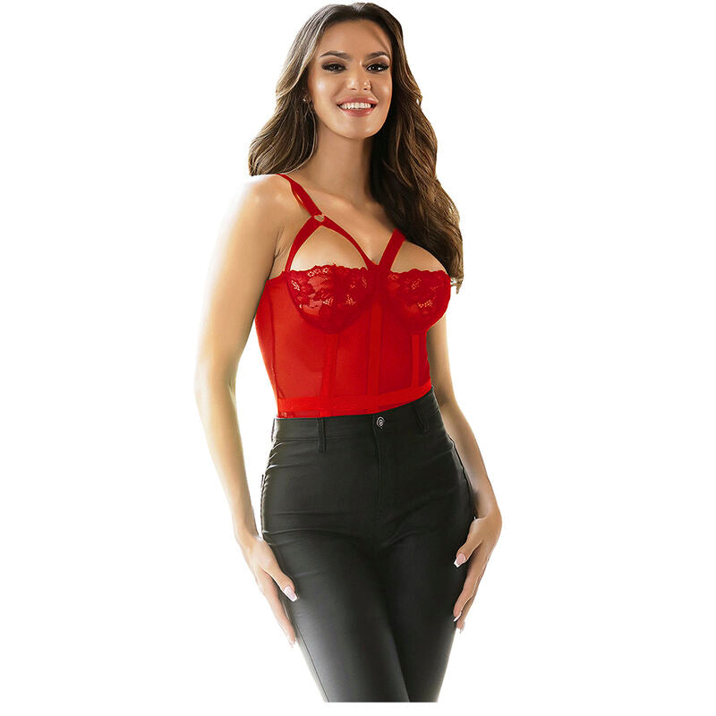 Subblime - Teddy Com Detalhe De Alça-Liga No Peito Vermelho L/Xl