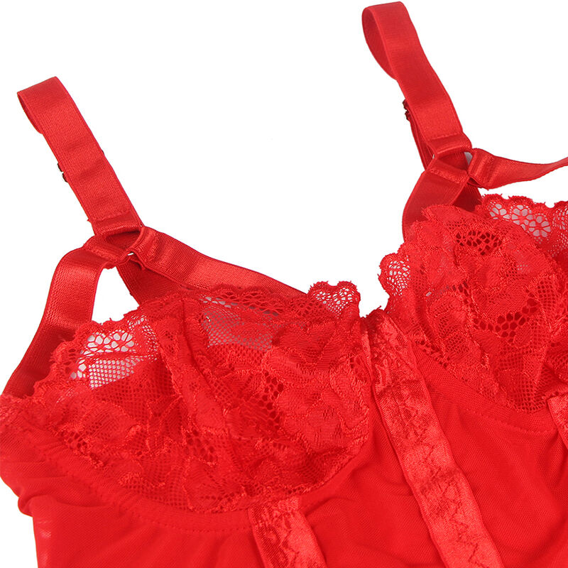 Subblime - Teddy Com Detalhe De Alça-Liga No Peito Vermelho L/Xl