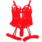 Subblime - Teddy Com Liga, Detalhes Em Renda E Listras Vermelhas Tamanho L/Xl