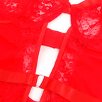 Subblime - Teddy Com Liga, Detalhes Em Renda E Listras Vermelhas Tamanho L/Xl