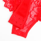 Subblime - Teddy Com Liga, Detalhes Em Renda E Listras Vermelhas Tamanho L/Xl