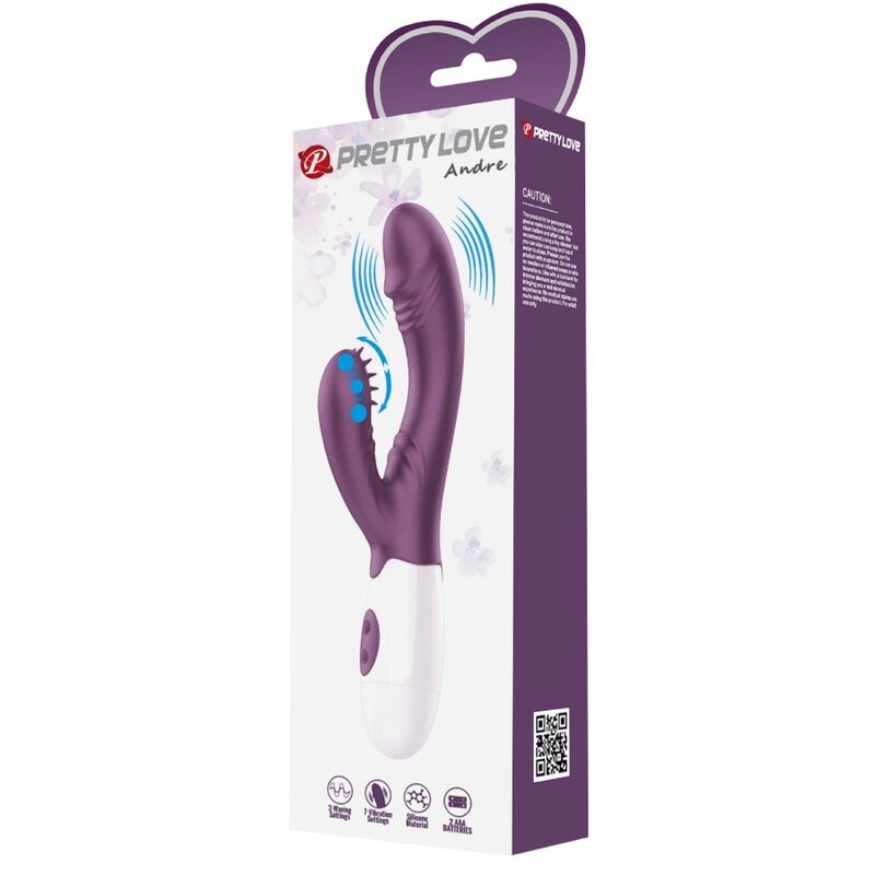 Pretty Love - Vibrador Andre Rabbit E Estimulador De Ponto G Roxo