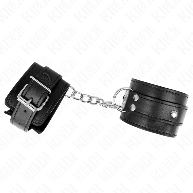 Kink - Algema De Pulso Ajustável Com 3 Anéis Em D, Preta, 17,5-25 Cm X 6 Cm
