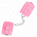 Kink - Algema De Pulso Premium Forrada Com Pele Rosa Com Cinto Rosa Ajustável