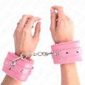Kink - Algema De Pulso Premium Forrada Com Pele Rosa Com Cinto Rosa Ajustável