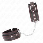 Kink - Algema De Pulso Pequena, Preta Com Forro Vermelho, Ajustável De 14 A 24 Cm X 3,5 Cm