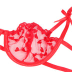 Subblime - 954338 Sutiã + Tanga + Cintos De Jarreteira Com Estampa Vermelha L/Xl